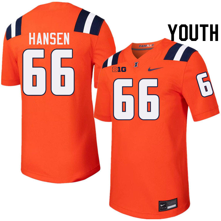 Youth #66 Brandon Hansen Illinois Fighting Illini College Football Jerseys Stitched-Orange